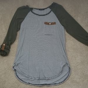 Stitch Fix Pink Clover Raglan